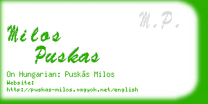 milos puskas business card