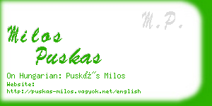 milos puskas business card